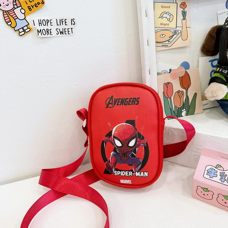 Creative Fashion Cartoon Cool Marvel Bat Iron Spider Man Hulk Captain America Crossbody Bag Waterproof PU Coin Purse For Boys