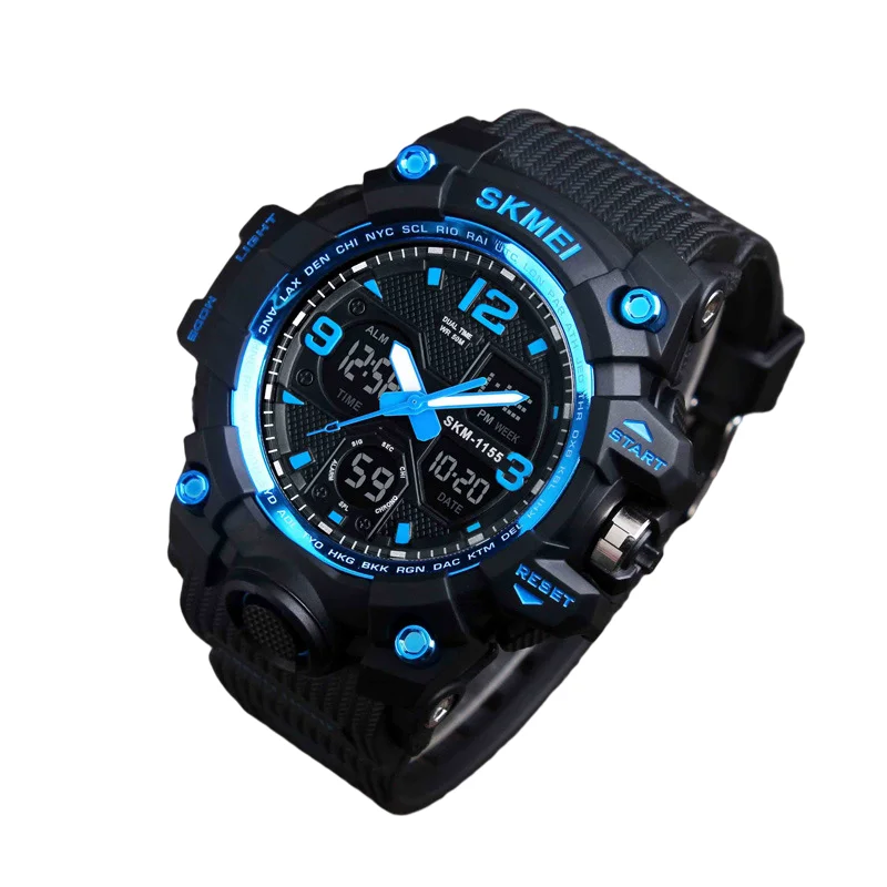Dual Time Digital Men Sport Watch For Wholesale Free Shipping For Usa