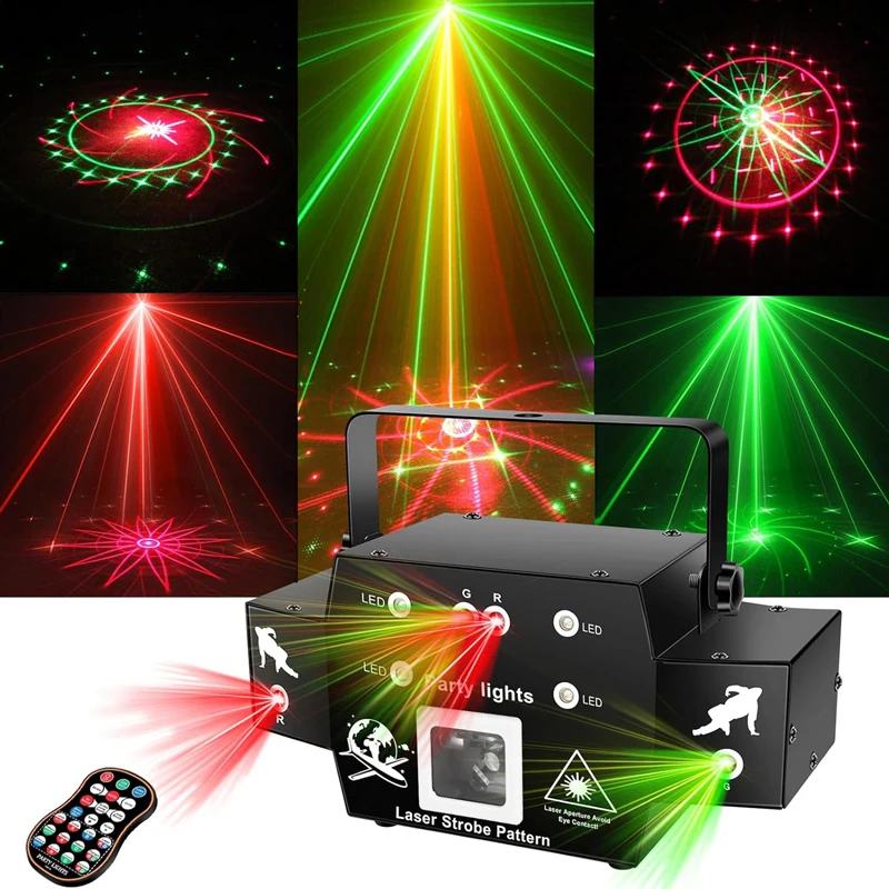 Party Lights Dj Disco Light Strobe Stage Light Laser Projector Remote & Sound Control For KTV Bar Show Events Wedding
