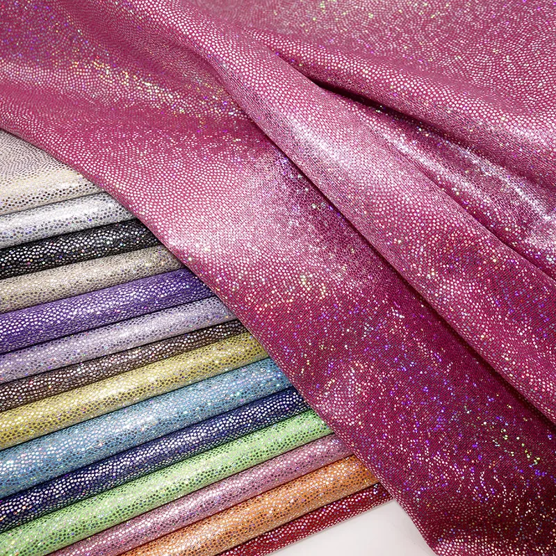 Polyester Shiny Fabric Glitter Laser Fabric for Wedding Party Background Doll Clothing Decor Material