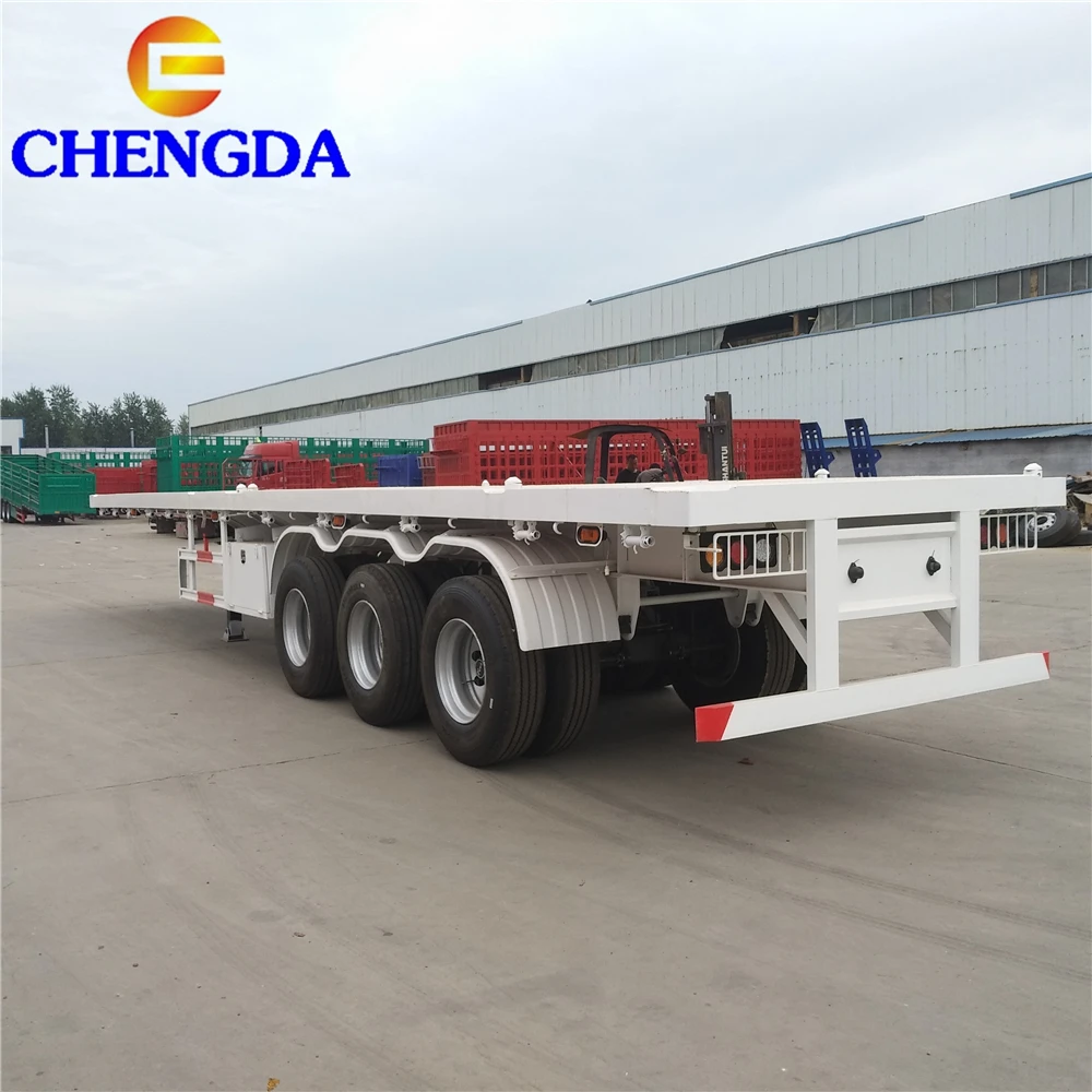 New 3Axle 20Ft 40 Feet 60Ft Extendable Flatbed Trailers For Sale
