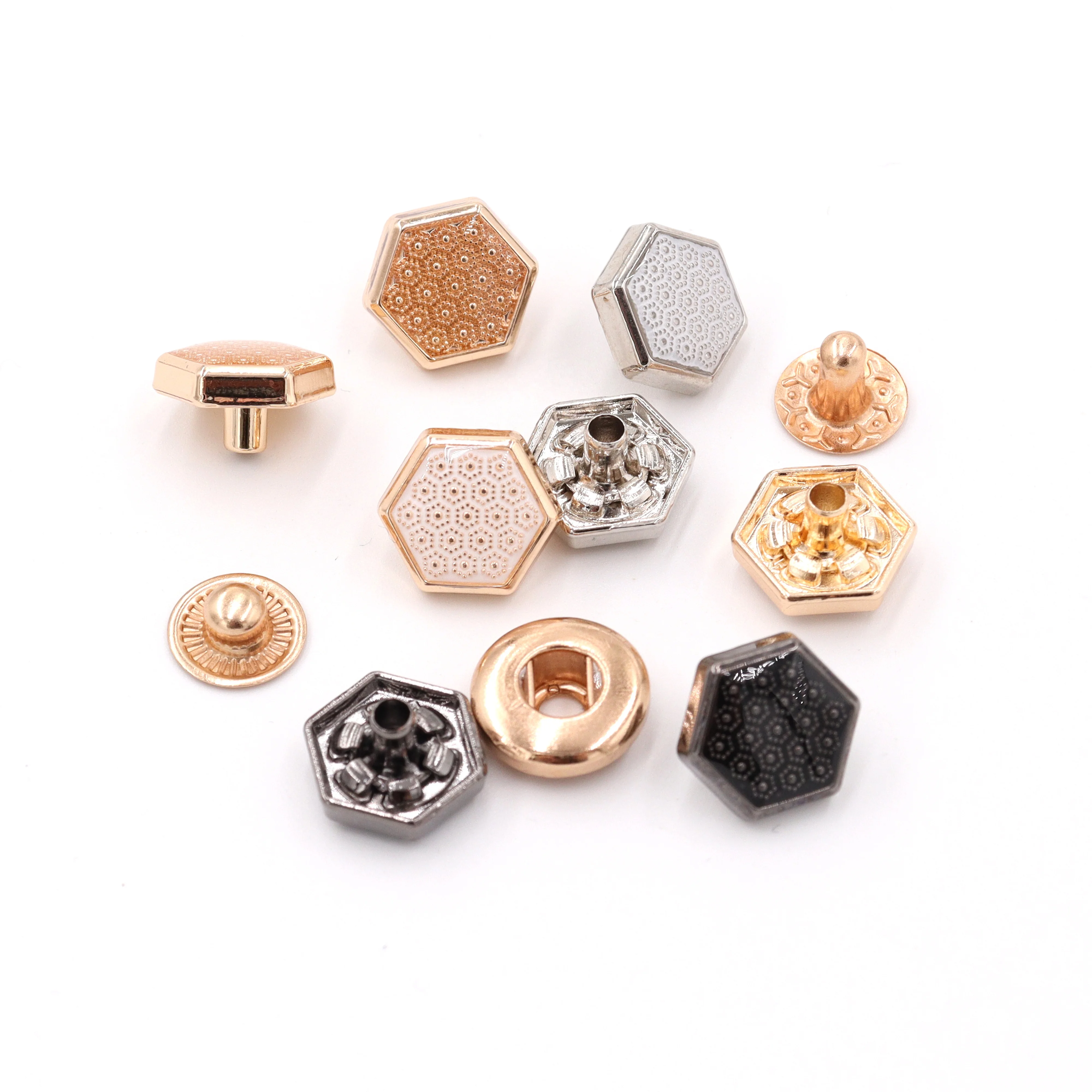 Jinyi OEM ODM Factory 12mm Round Zinc Alloy Button Muslim Garment Metal Button Logo Custom Snap Fastener Button for Clothes