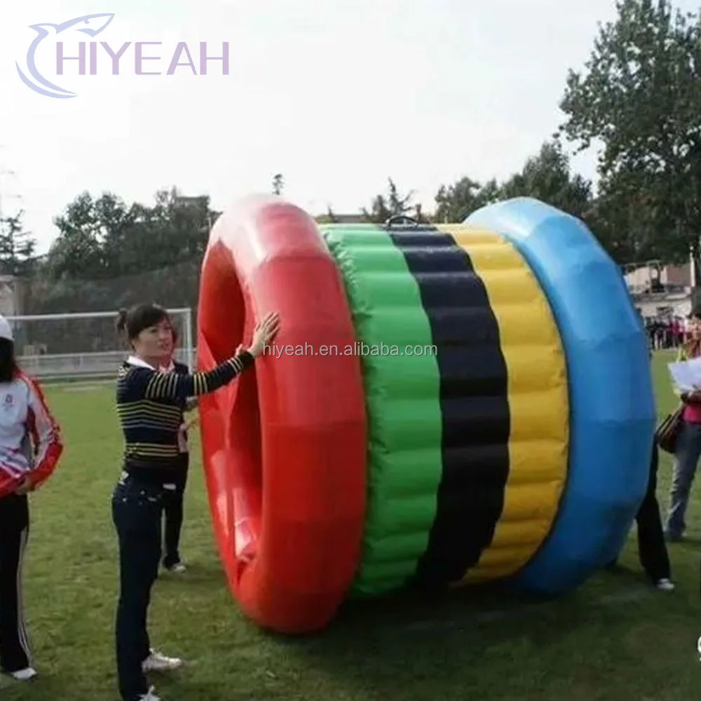 Interactive Team Building Party Games Lawn Inflatable Roller Wheel Inflatable Water Running Roller for Kids and Adults