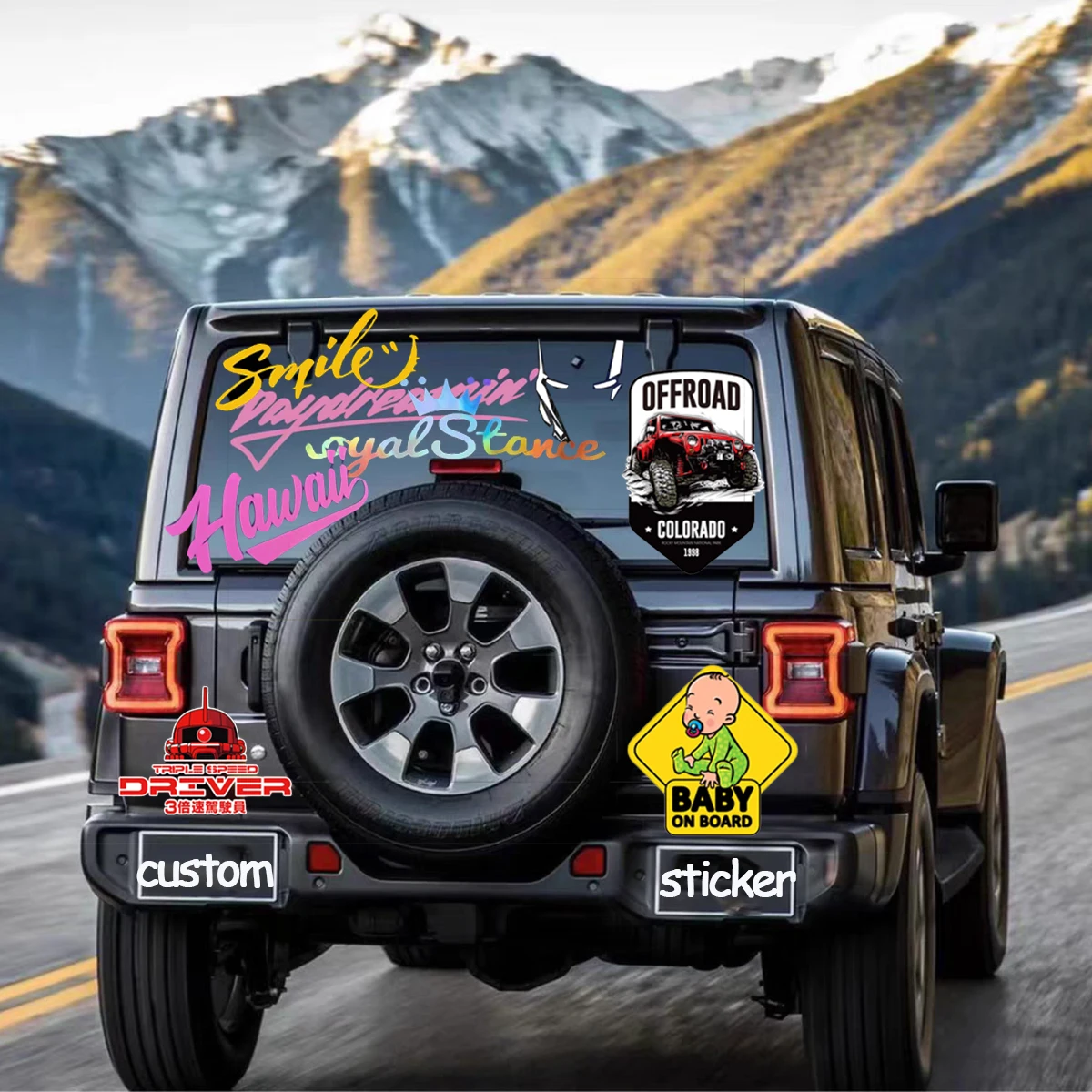 custom car decals sticker UV Resistant weatherproof Car Bumper sticker Transfer Car window Vehicle Windshield decals sticker