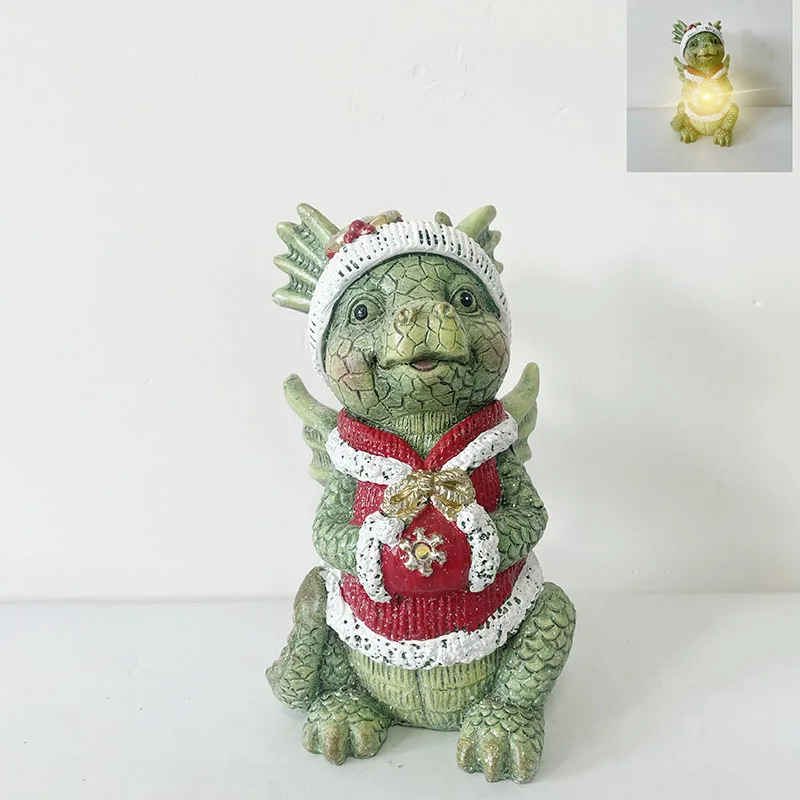 New Christmas Decorative Dinosaur Statue for Home Indoor Ornament