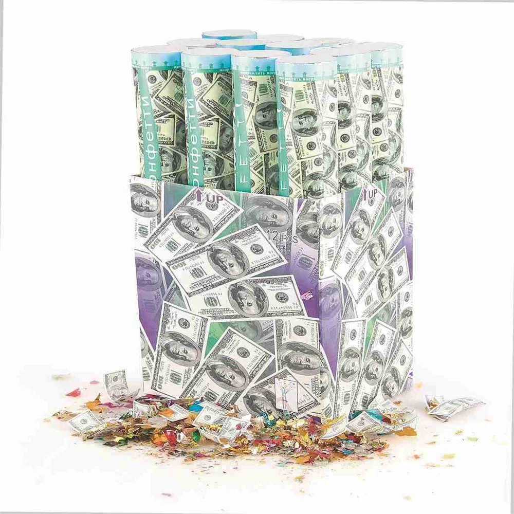 New Compressed Air streamers biodegradable long-cylinder disposable Party Popper Factory Wholesale Confetti Cannon Pegasus