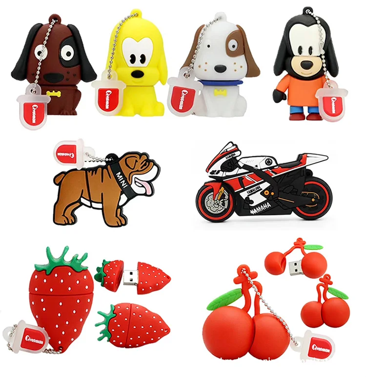 Promo Gifts Custom Soft Silicone USB Flash Drive 4GB 8GB 16GB 32GB 64GB Pendrive Animal USB Stick Memory Cartoon Usb