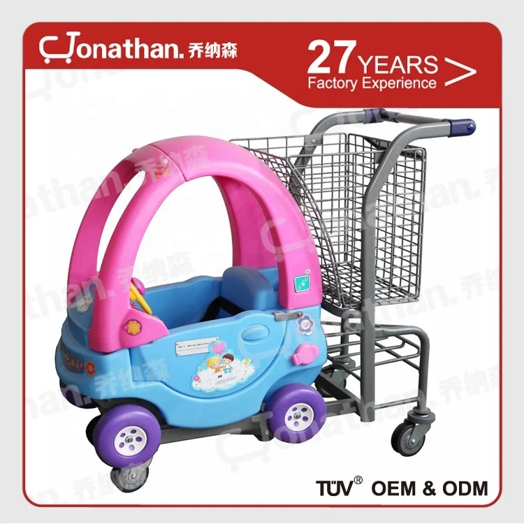 TQC-WEM 1-4 Year-old Child Toy Car Supermarket Kids Cartoon Shopping Trolley