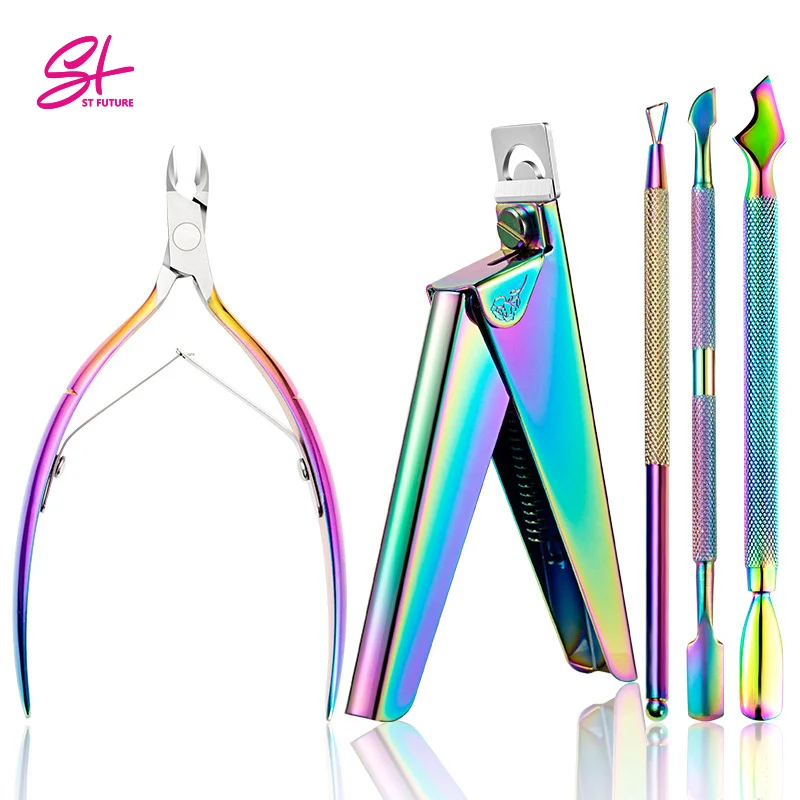 2/3/4 шт/набор для ногтей из нержавеющей стали для канцелярских принадлежностей, ножницы, клипер для кутикулы толкатель для удаления омертвевшей кожи Набор для маникюра и педикюра, набор инструментов