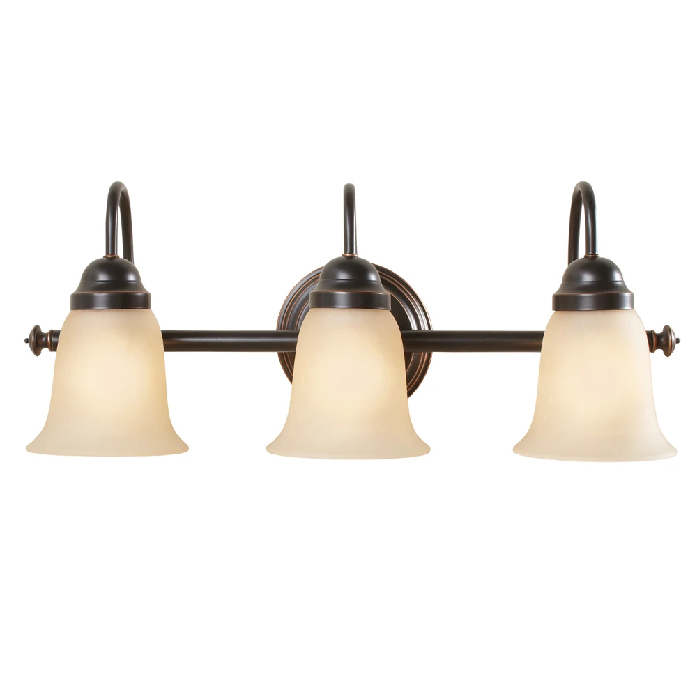 Retro Oil Rub Bronze Finish Wall Sconce 3 Lights Bathroom Vanity Fixture Waterproof Wall Lamp