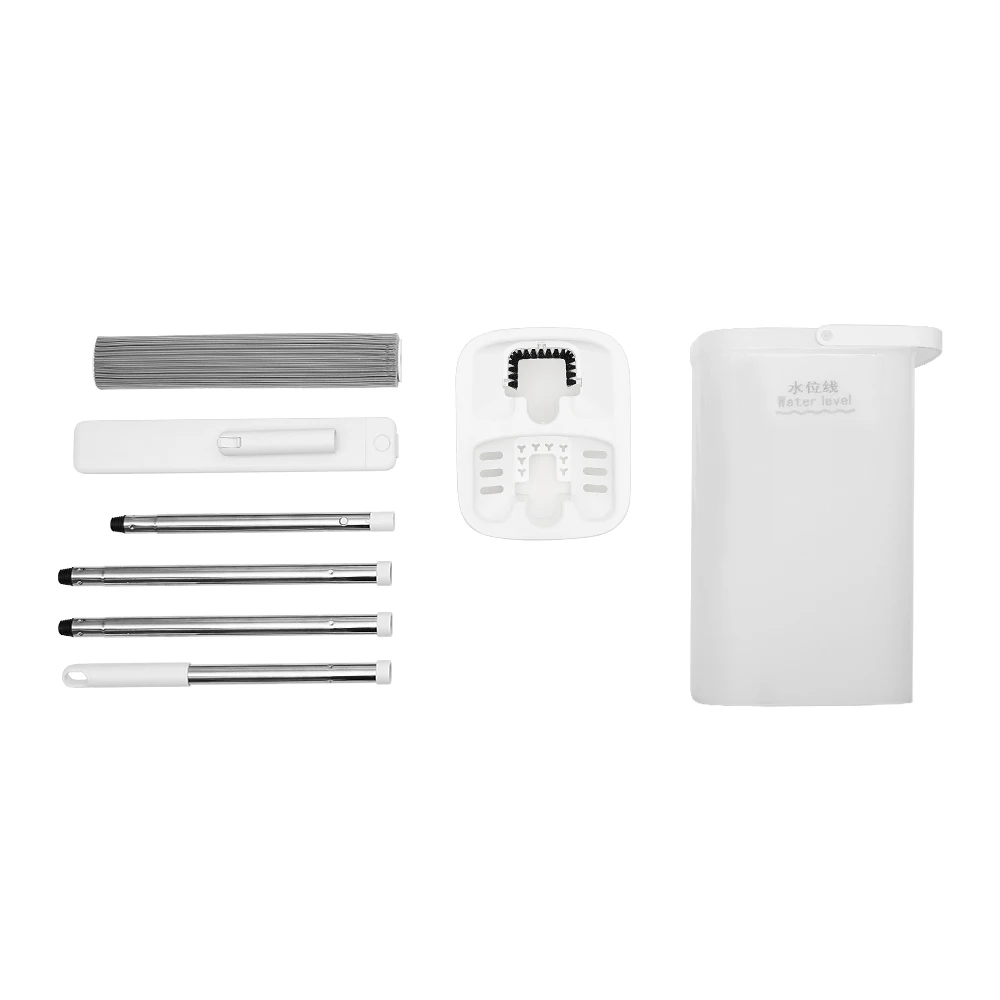 Jesun Hand Free Flat Mop PVA Squeeze Sponge Mop with Bucket Self Cleaning Mop and Bucket with Wringer Set Household Floor Clean