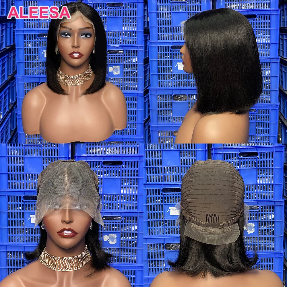 Aleesa Cheap Human Hair wigs Short Bob Wig, Raw Brazilian Curly Bob Hair Wig, Lace Front Short Human Hair Wigs For Black Women
