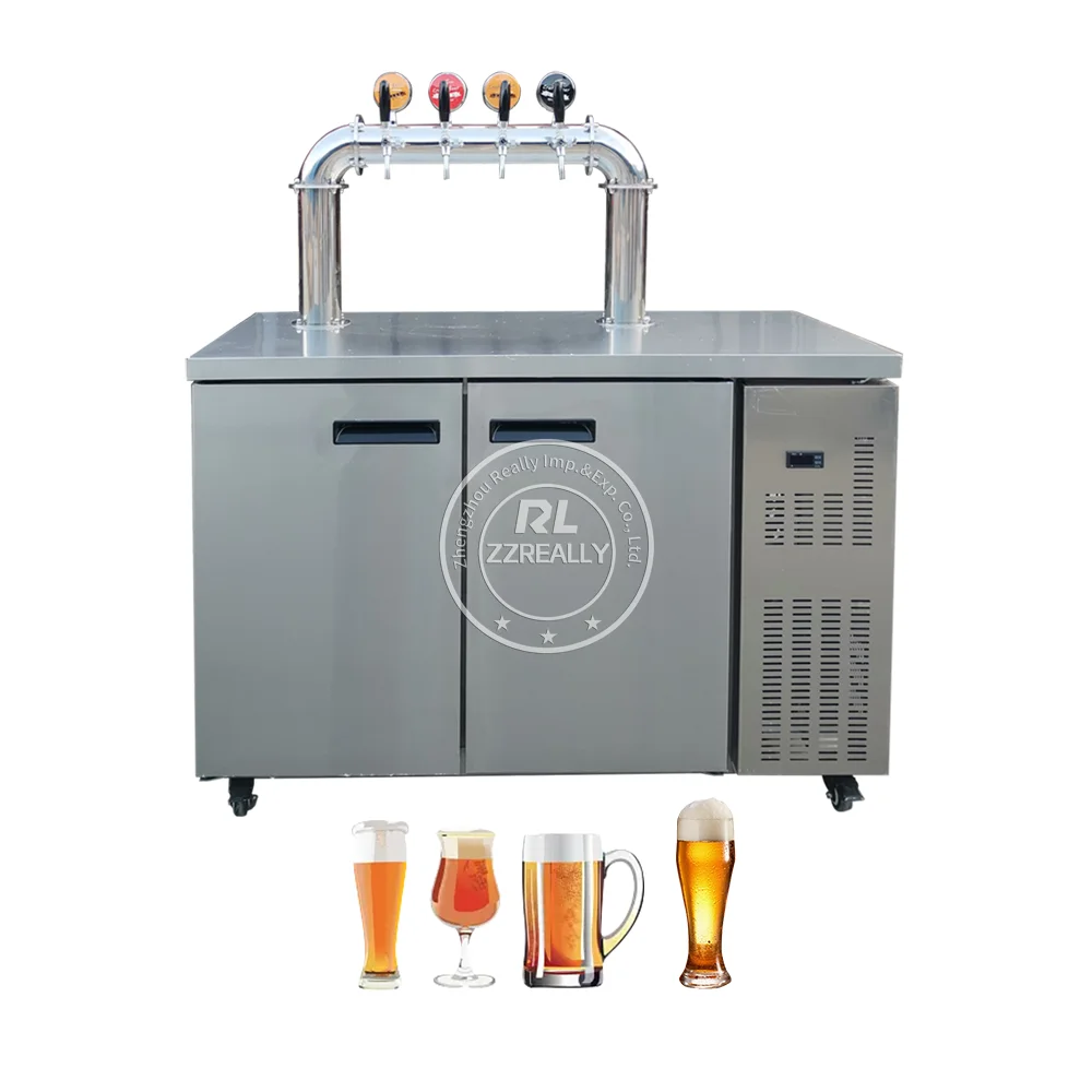 2024 Cold Drink Dispenser With Ice Container Stainless Steel Beer Tower Beverage Dispenser Machine With Stand And Spigot For Par