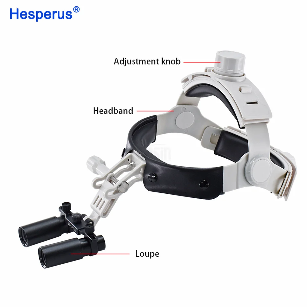 DEASIN 5X / 6X Dental Magnifier Binocular Kepler Loupes Headband Adjustable with LED Headlight 5W Dentist Surgical Headlamp Tool