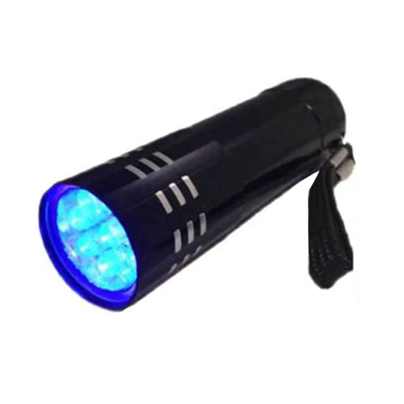 UV Light Torch Lamp Super Mini 9 LED Flashlight Black Ultraviolet Light Super Mini Aluminum UV Light Torch Lamp