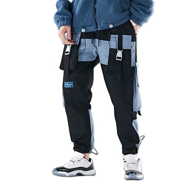 Cargo Pants Men Fashion 2021 Side Pockets Joggers Hip Hop Japanese Streetwear Trousers Black Baggy Pants Men