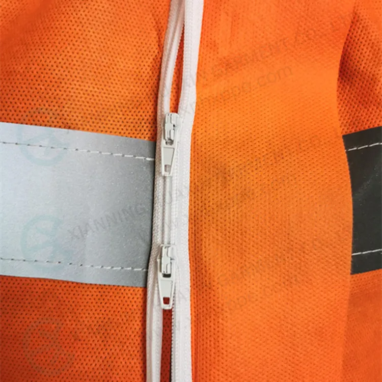 Disposable nonwoven reflective stripes safety coverall