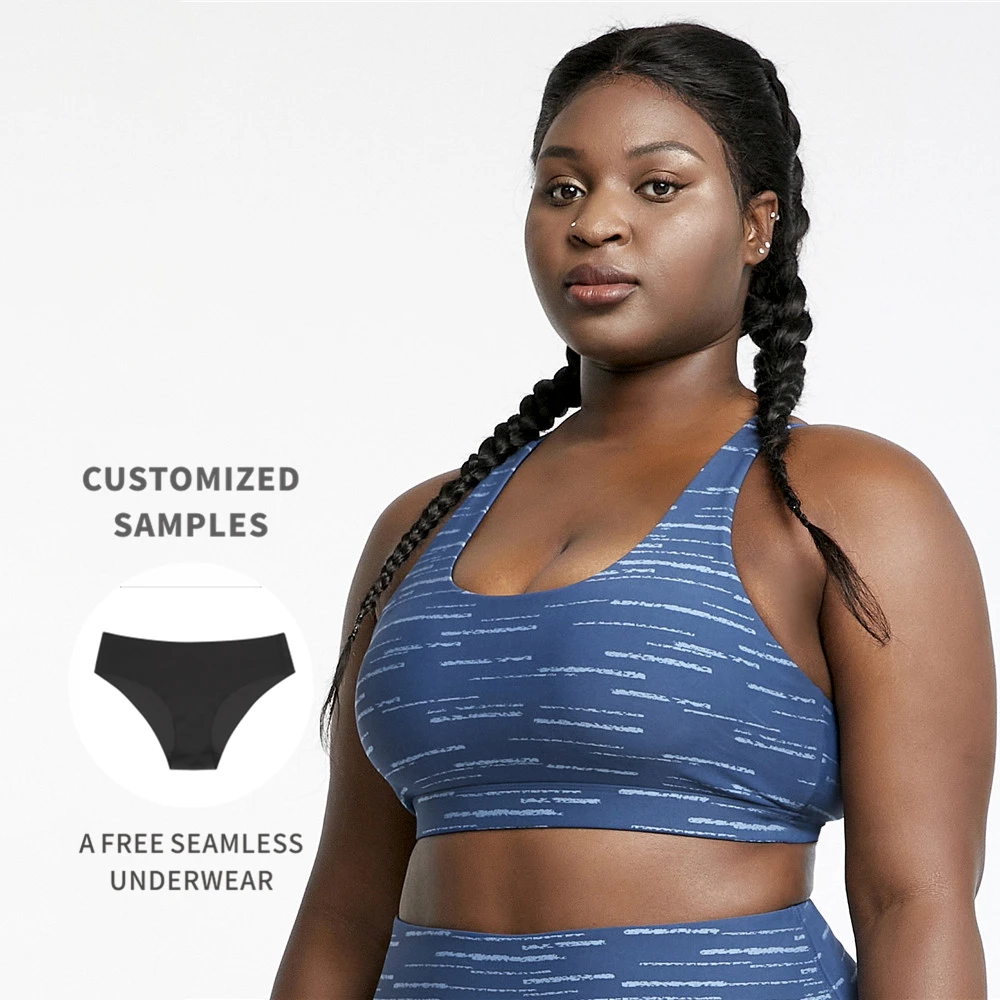 Factory Wholesale Custom Women Plus Size Sport Bra Plus Size Crisscross Gym Sports Bra Custom Plus Size Apparel