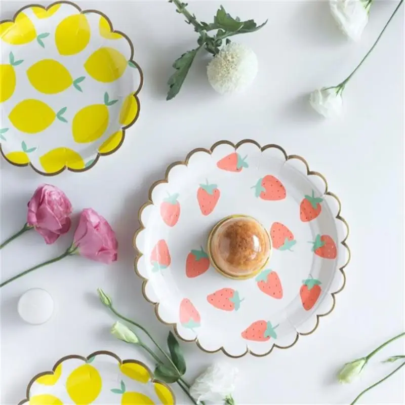 Customize Special Shaped Baby Shower Birthday Party Table Decoration Party Tableware Set Disposable Paper Plates