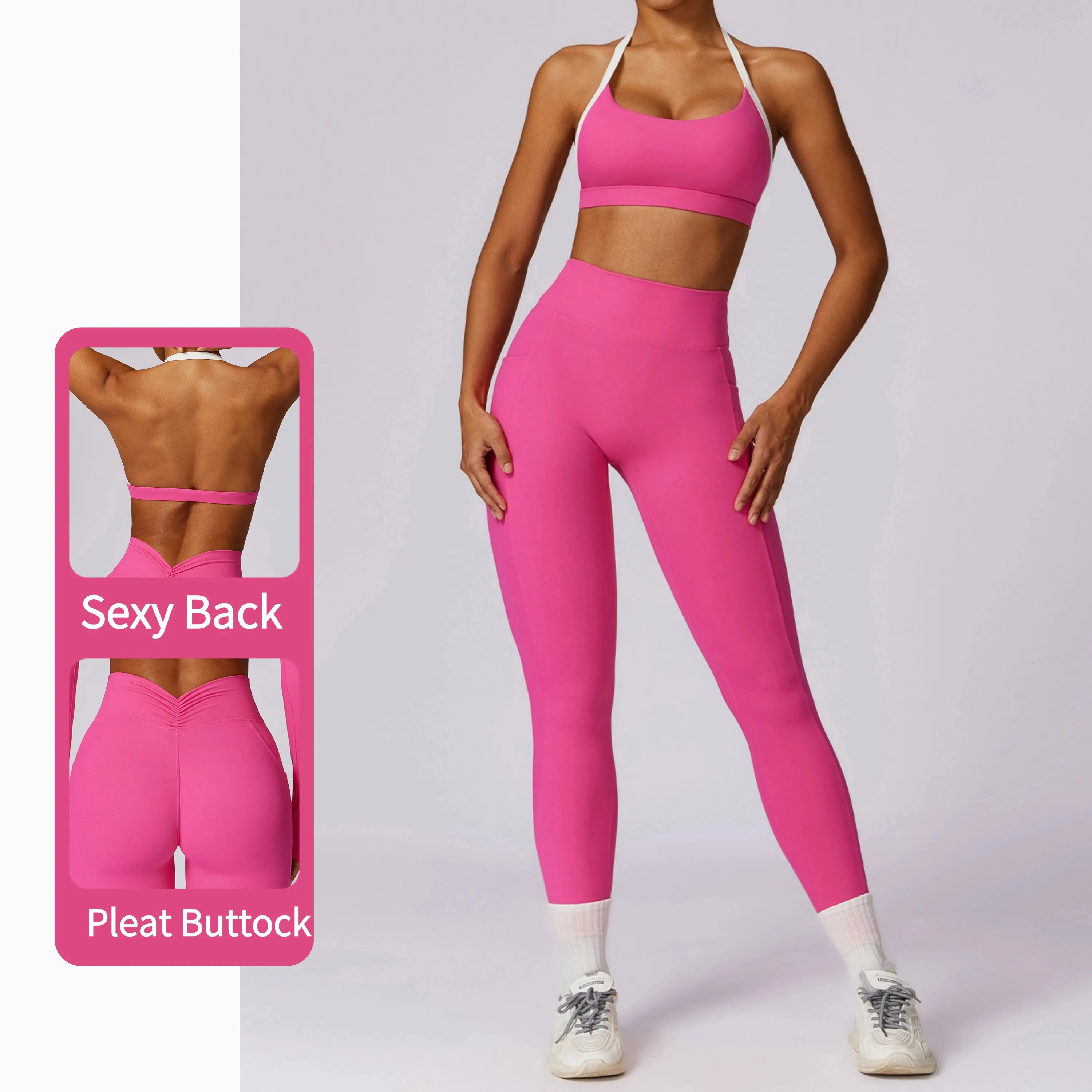2024 New Design Yoga Sets Women Fitness Yoga Outfit High Waist Leggings Gym Bra Workout Clothing High Quality Gym Fitness Sets