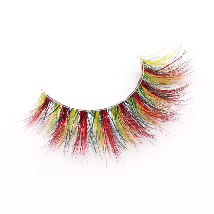 3d 5d colorful eyelashes crazy design party style color false lashes private label customer korea silk eyelash