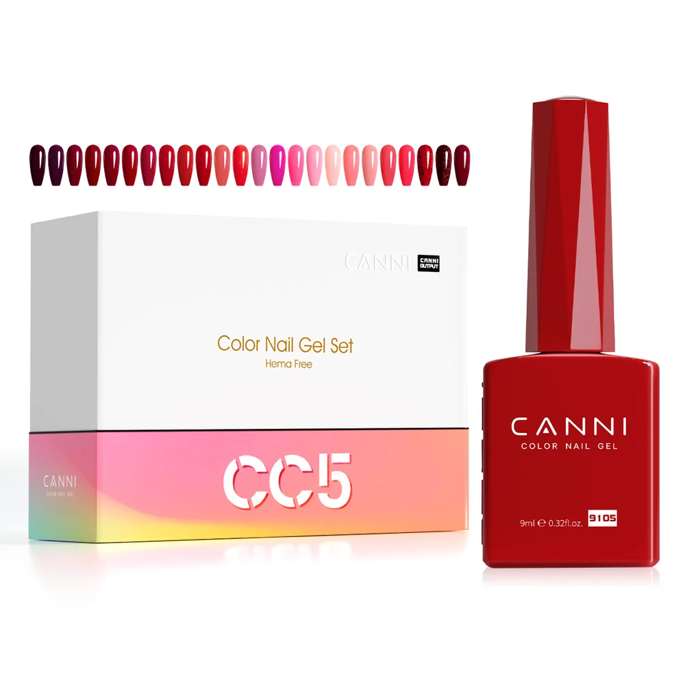 CANNI HEMA FREE Gel Kit  9ml CC1-CC6 Set Soak Off UV LED Semi Permanent Gel Nail Varnish Pastel Jelly Varnish Color Palette