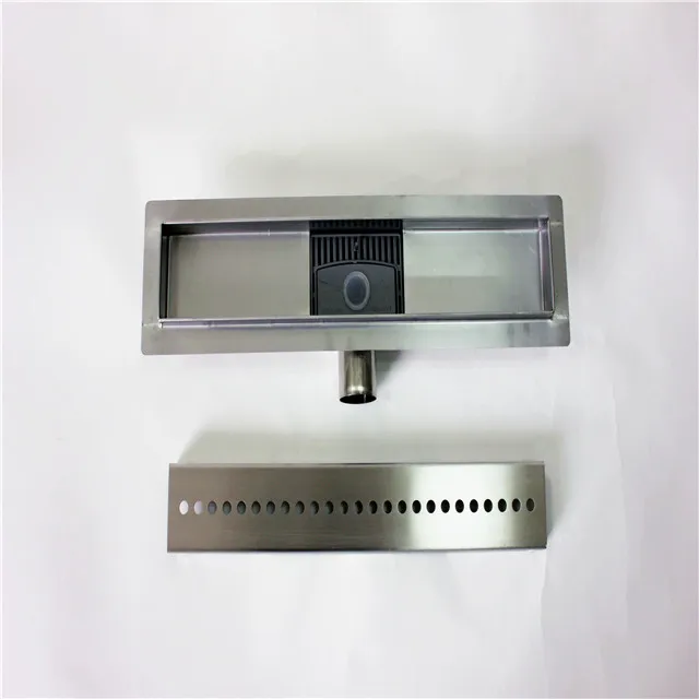 Stainless Steel Reversible Cover Tile Insert Linear Shower Floor Drain BJ-LSF-G032
