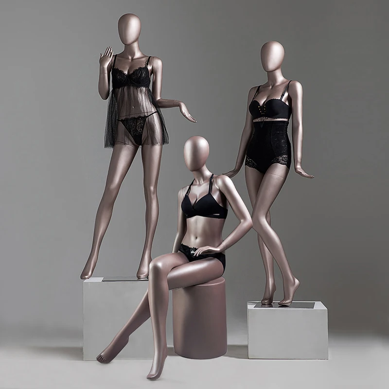 Fashion Women Sitting/Standing Curvy Clothing Wholebody Champagne Gold Full Body Mannequins Female
