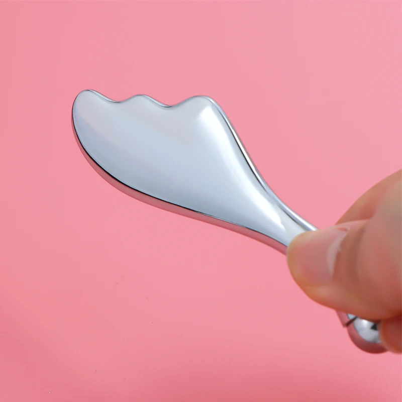 magnetic ball Eye Massage Delicate Skin Massage stick silver stainless steel Facial Reflexology Gua Sha Spoon