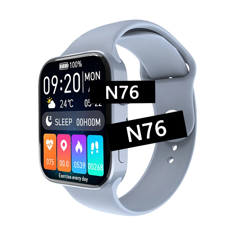 Smartwatch series 7 reloj rechargeable blood pressure monitoring calling smart watch n76