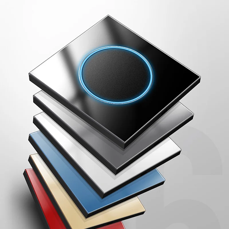 YINKA High Quality 2023 New Design Hotel Black Glass Switch Multifunction Intermediate Switch Multi-control Wholesale Price UK