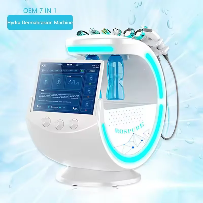 Professional 7 in 1 Hydro Beauty Facial Smart Ice Blue Machine Small Bubble Hydro Oyxgen Facial Cleaning For Home Used