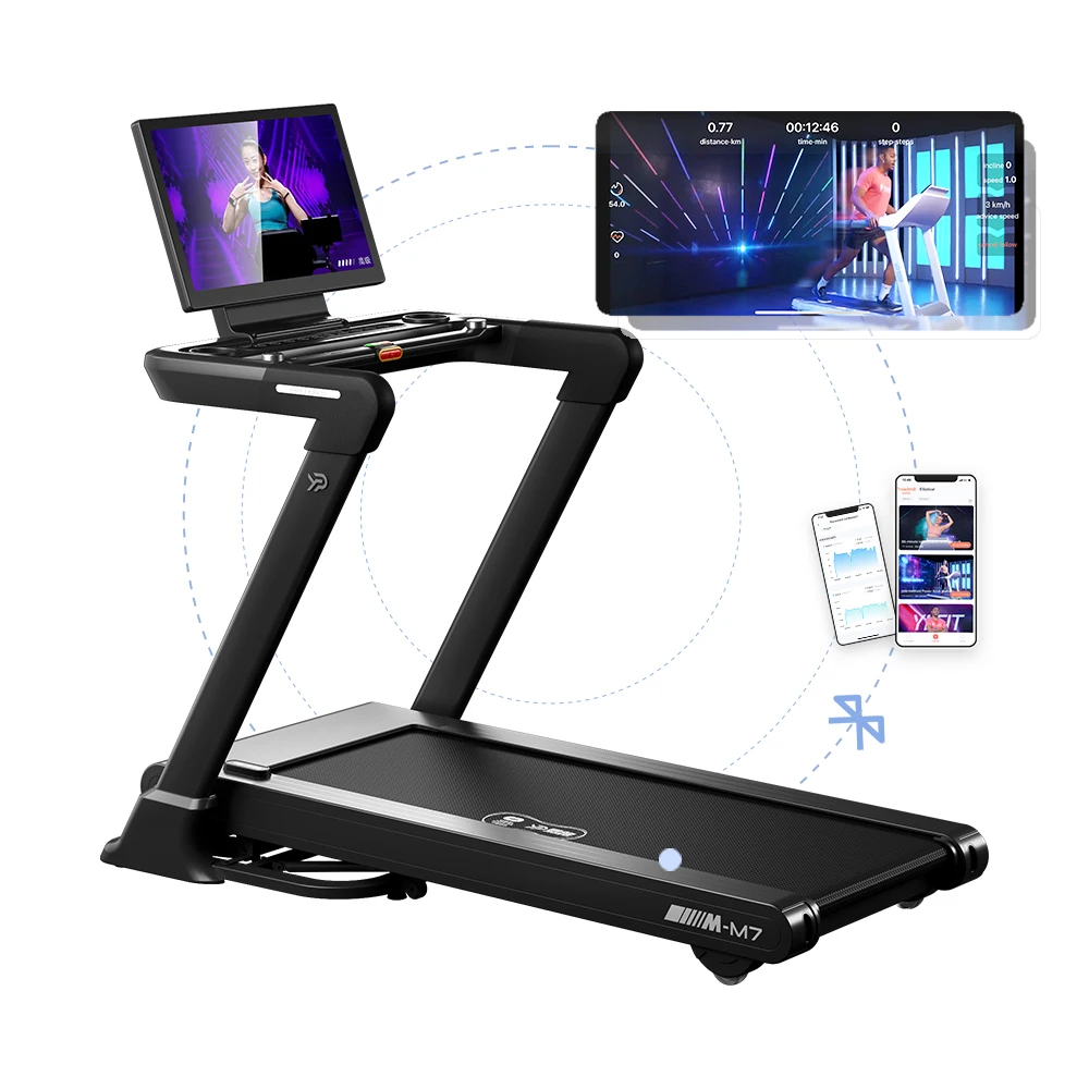 YPOO Home Fitness Gym HD  display Running Machine Electric Motorized  Treadmill with Brushless Motor for Home Use with app