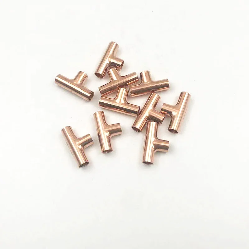 Small Copper Equal Tee 1/4  equal Three Way For Refrigeration Copper Pipe Fitting