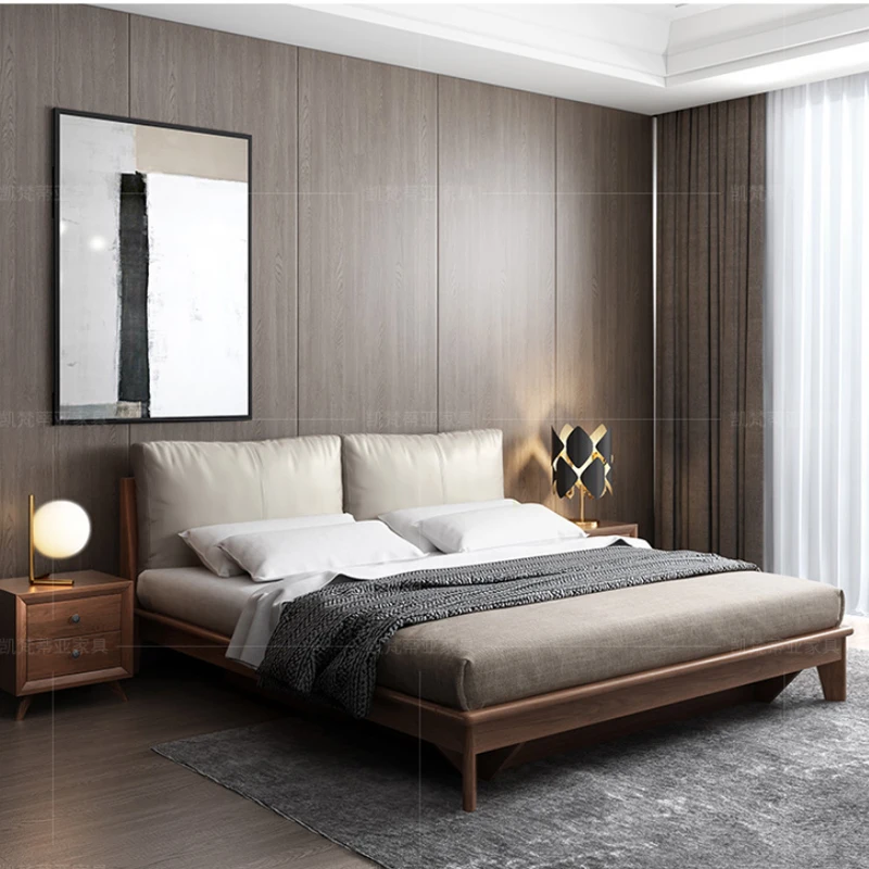 Solid Wood Bed 1.8m 1.5m Modern Simple Wedding Bed Soft Air Pressure Storage High Box Storage Bed