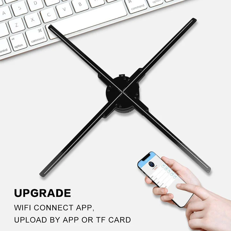 65cm 4 Blade High Resolution 3D LED Hologram Display Fan Holographic Display Advertising Machine