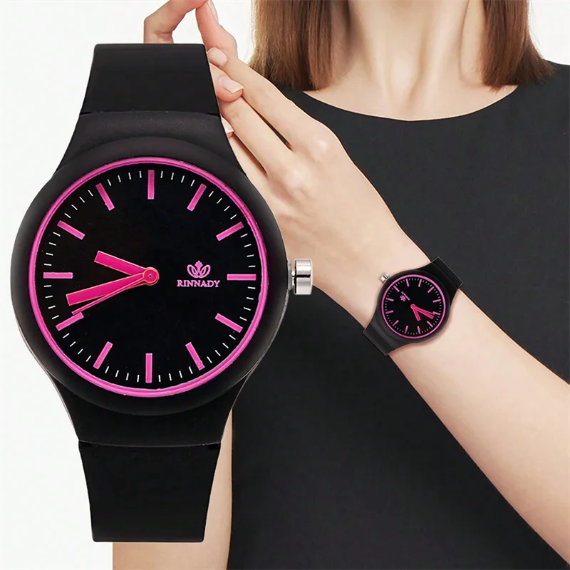 WJ-11396 2024 newest wholesale factory supplier silicone students quartz wrist watches strap rubber watches for women