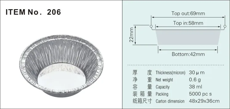 Manufacturer direct selling newly durable disposable aluminum foil container egg tart tray