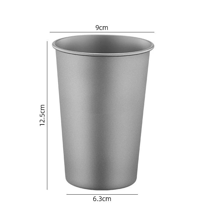 Pure Titanium Beer Mug Outdoor Camping Single Layer Handy Juice Cup Titanium Alloy Anti-Fall Cold Drink Titanium Cup