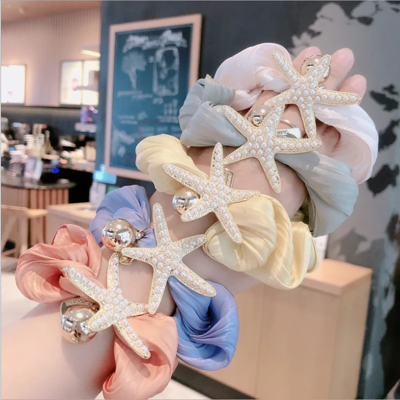 Новинка 2020, повязка для волос с большим кишечником, красная Ретро-повязка для волос в виде морской звезды, женские резинки для волос