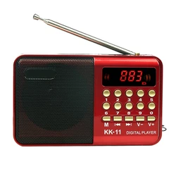 K11 Mini Radio Recorder USB Rechargeable Small Digital FM MP3 Player Speaker Supports TF Card