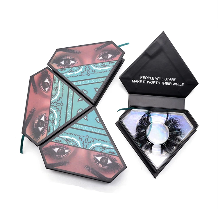 
High Quality 22mm Own Brand Cruelty Free Fake Lashes 3D 5D 6D Mink Eyelashes With Glitter Eyelash Box 