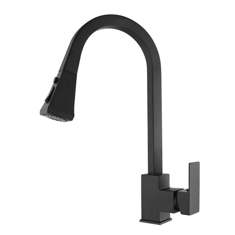 Stainless Steel 304 High End Kitchen Water Sink Faucet Mixer Tap Hot And Cold Pull Out Kitchen Faucet in Matte Black