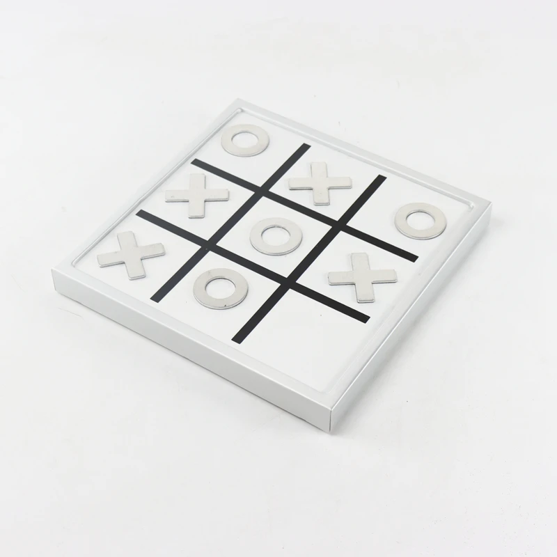 hot sell 2 in 1 X & O magnetic Tic Tac Toe Game Black White Acrylic Backgammon Game Set Board game