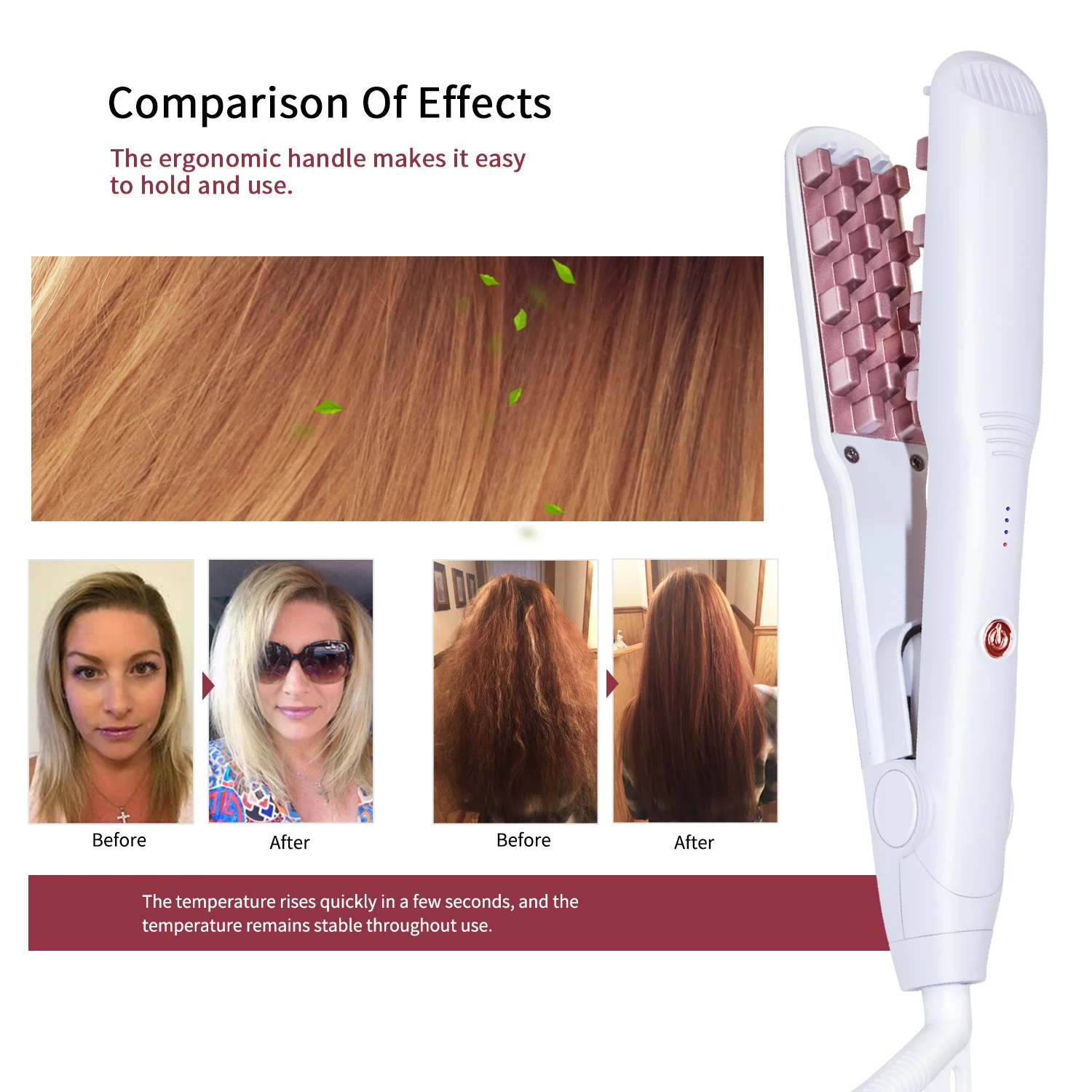 Professional Volumizing Hair Iron 2 in 1 Increase Hair fluffy iron Ceramic Auto Shut-Off Lasting Volume hair crimper for volume