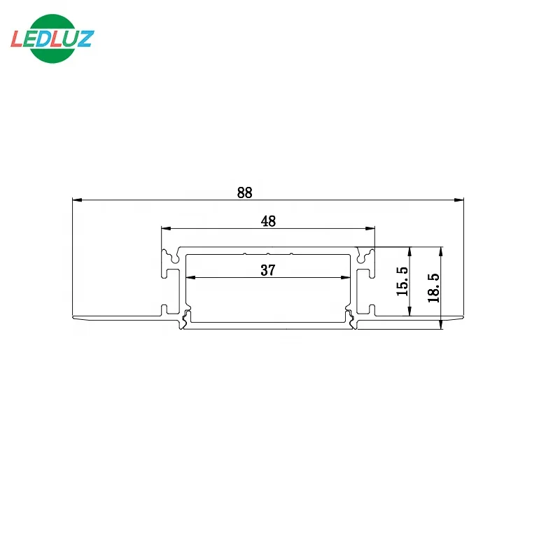 ALP081-R 16mm Trimless Recessed Drywall LED Profile for Double Row 2835 LED Strips