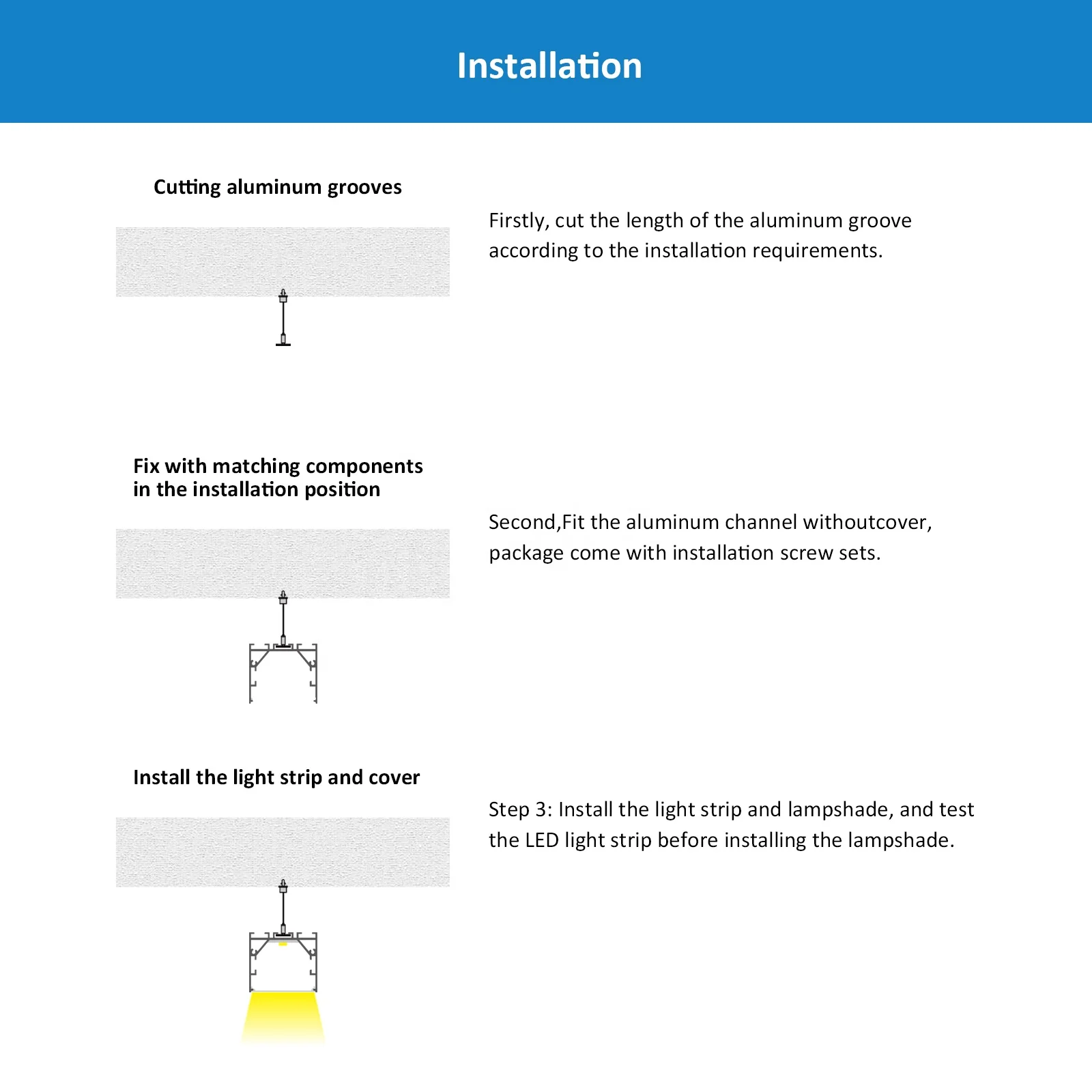 Wholesale 4035 Light Strips Led Aluminum Profiles 40*35mm Office Light Alloy Linear Strip Light