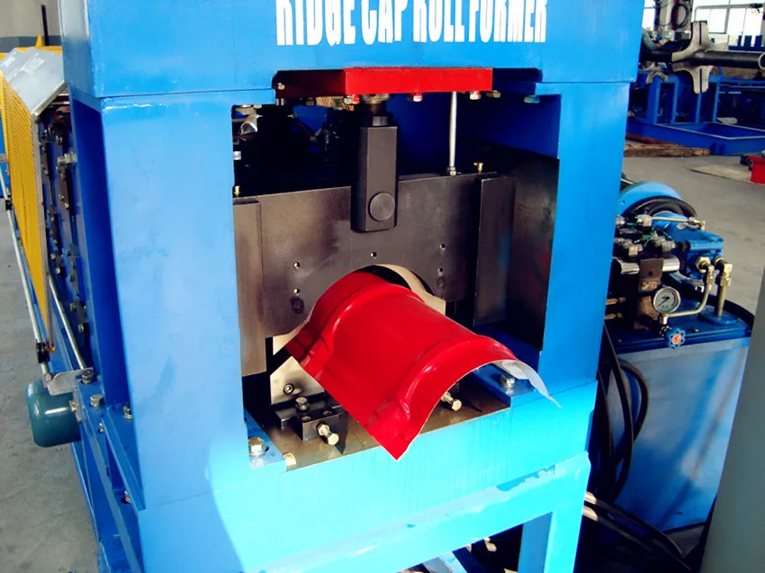 color coated corrugated metal roofing sheet ridge cap roll forming machine