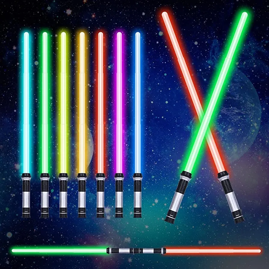 2024 Factory Wholesale Children Toys Led Lighting Up Telescopic Laser Sword Plastic Glow Sticks Light Up Toy
