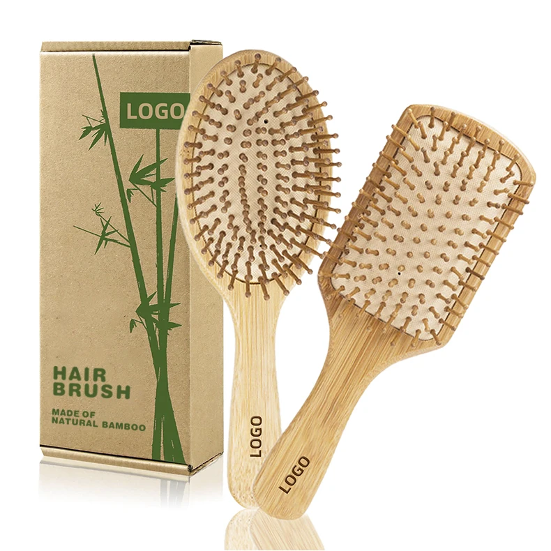 Hot Sale Large Wooden Hair Brushes 2023 Sustainable Eco-friendly Bamboo Products Wholesale Bamboo Massage Comb Wood Hair Brush